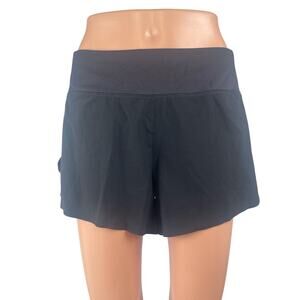 Athleta Run With It Women's Black Wide Leg High Rise Running Athletic Shorts S